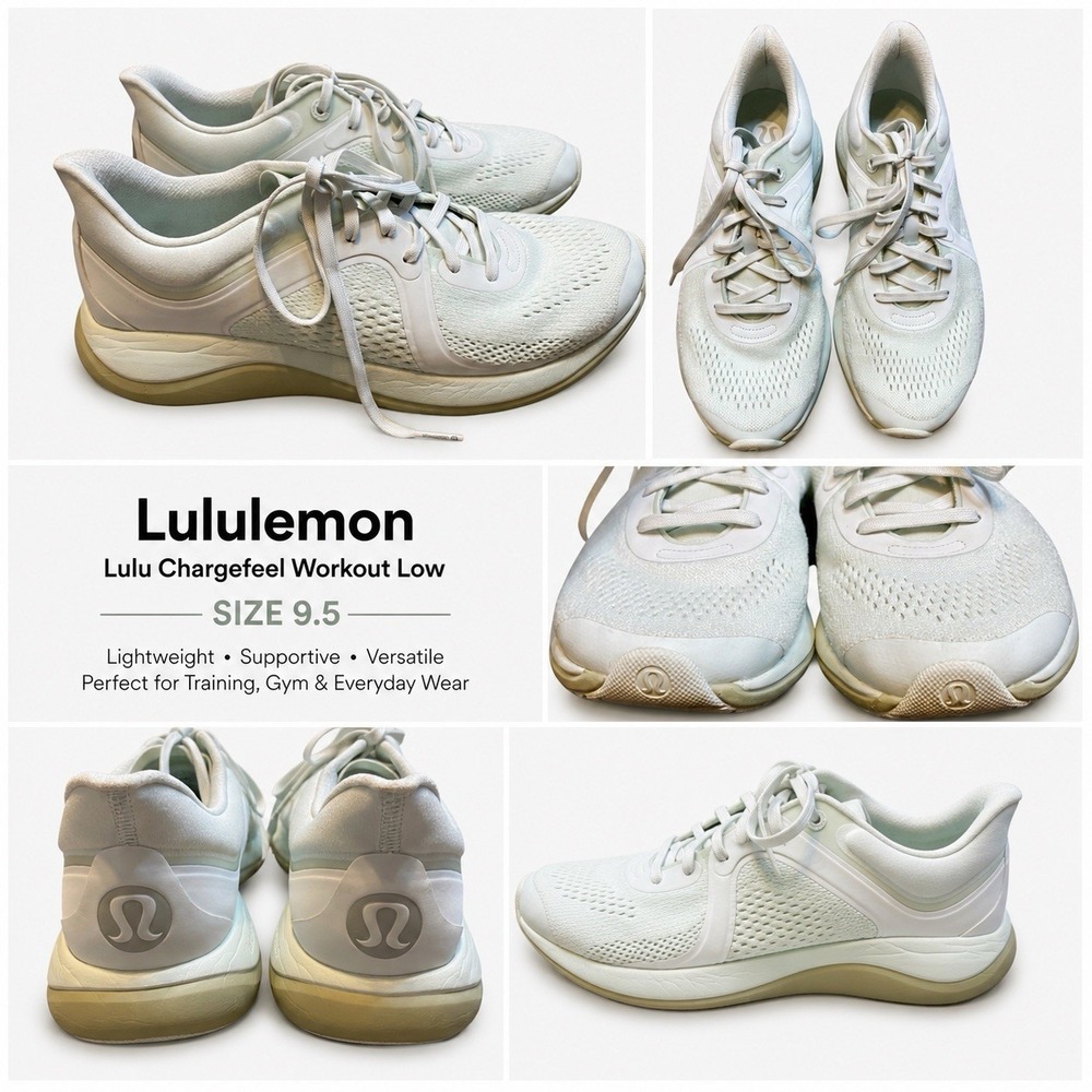 Lululemon Chargefeel Workout Athletic Shoes Women 9.5 EU 42 Green White - Picture 1 of 15